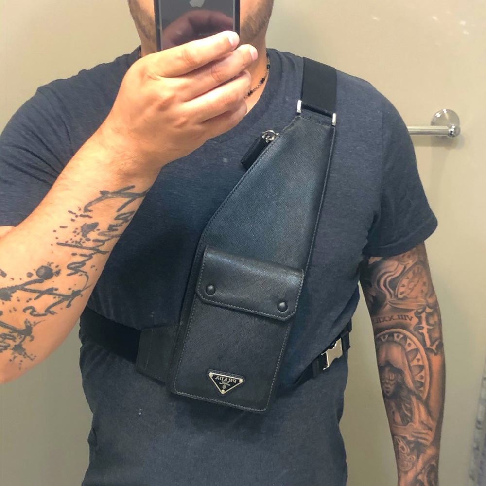 Men’s Prada Saffiano Side bag